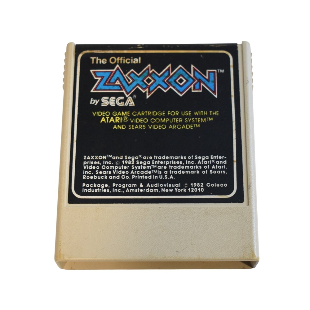 Sega Zaxxon Video Game Atari 2600 Tan Vintage 1982 Coleco Cartridge